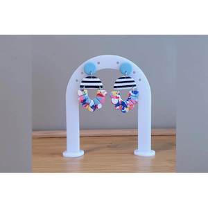 White Acrylic Arch Earring Display