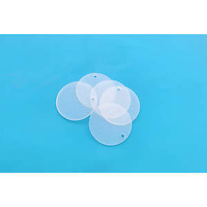 Misc Findings: Clear Acrylic Disc for Keychain - 5 pcs