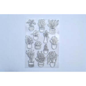 Pot Plants Texture Stamp Sheet