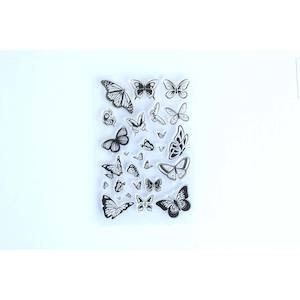 Single Butterflies Texture Stamp Sheet