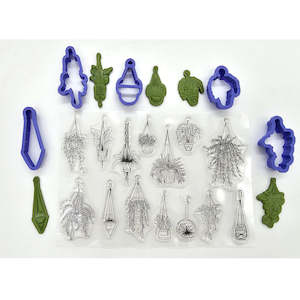 Hanging Plants Texture Stamp Sheet with 5 cutters set