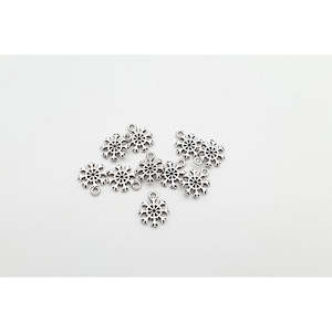 Silver Snowflake Charm 2 - 10pc