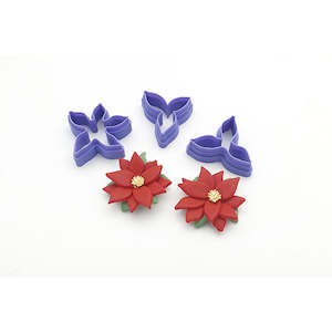 Christmas Collection: Poinsettia Flower 3pc Cutter Set