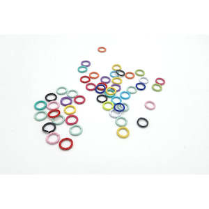 Resin: 8mm Mixed Colour Textured Jump Rings -  50pc packs