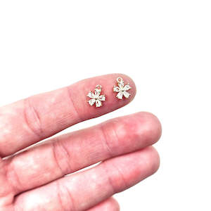 Crystal Charms: Gold Daisy Crystal Charm Small - 2pc