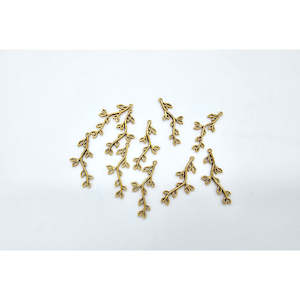 Leafy Vine Connector Charm - Gold & Silver - 10pcs