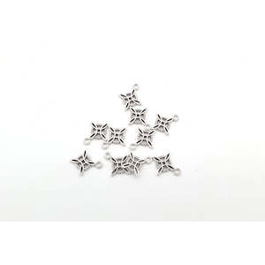 Findings 2024: Silver Floral Geo Charm - 10 pcs