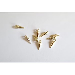 Basic Charms: Gold Spike Dangle Charm - 10 pcs