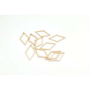 Diamond Outline Charm - 10 pcs, 2 colours