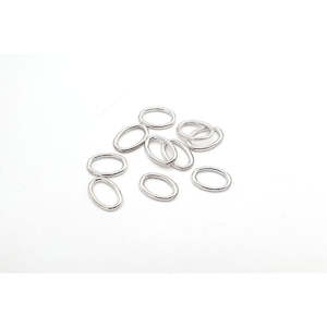 Silver Oval Connector Charm - 10 pcs