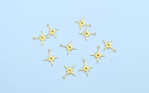 Coated & Raw Brass Star Charm - Raw Brass, Gold & Silver- 10pcs