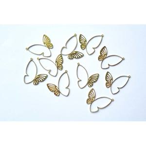 Butterfly Cutout Charm -KC Gold & Silver - 10pcs