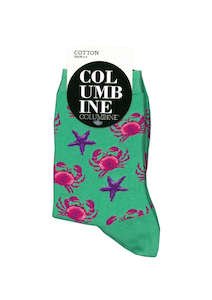 Hosiery: Women's Crab Star Cotton Crew Columbine