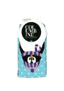 Hosiery: Women's Penguin Dot Cotton Crew Columbine