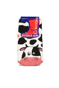 Kids Under The Knee Cow Gumboot Sock Columbine