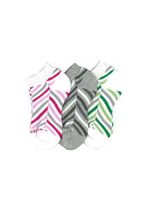 Kid's Zigzag Cotton Sports Liner 3 Pair Pack Columbine