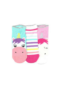 Kid's Unicorn Cotton Liner 3 Pair Pack Columbine