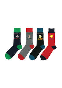 Hosiery: Men's Socks for Dad Cotton Crew Columbine