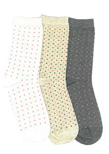 Women's Glitter Dot Cotton Crew 3 Pair Pack Columbine