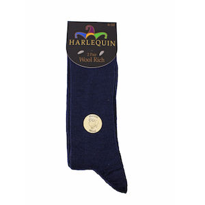 Hosiery: Men’s 1×1 Rib Merino Wool Crew 2 Pair Pack Columbine