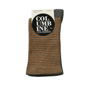 Women's Fine Stripe Cotton Crew 3 Pair Pack Columbine