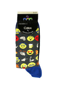 Hosiery: Men's Emoji Cotton Crew Columbine