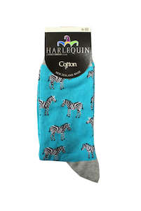 Hosiery: Men's Zebra Cotton Crew Columbine