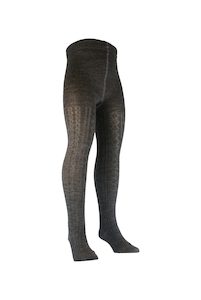 Hosiery: Kid’s Cable Merino Wool Tights Columbine