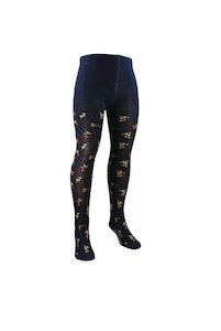 Kid’s Floral Merino Wool Tights Columbine