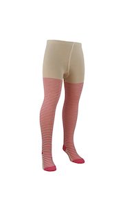 Kid’s Stripe Merino Wool Tights Columbine