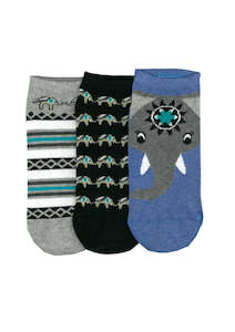 Hosiery: Women's Elephant Cotton Liner 3 Pair Pack Columbine