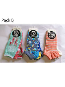 Women's 3 x 3 Pair Packs Cotton Liners Columbine