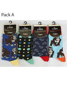 Hosiery: Men's Cotton Crew Socks 4 Pair Pack Columbine