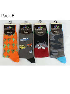 Men's Cotton Crew Socks 4 Pair Pack Columbine