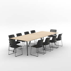 Euro Boardroom Table 3000 x 1200 with Magnus Chair Package