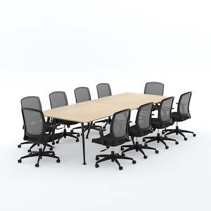 Euro Boardroom Table 3000 x 1200 with Flex Chair Package