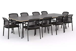 Euro Boardroom Table 3000 x 1200 with Edison Chair Package