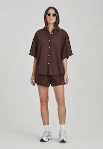 Coming Soon / Boyfriend Shirt, Cocoa