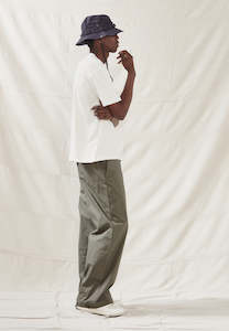 Clothing: LOOSE FIT COTTON PANT, OLIVE GREY