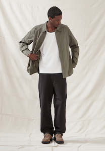 Clothing: BOX FIT LS POPLIN SHIRT, OLIVE GREY