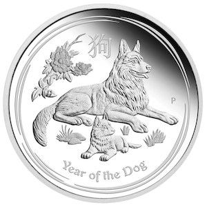 Australian Lunar Silver Coin Series II 2018 Year of the Dog – 10oz Silver Bullion Coin