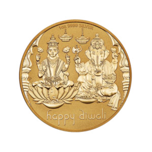 Diwali 1oz silver gilded medallion – 2023