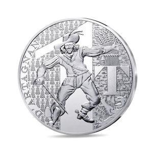 Herb manufacturing - processed: The Three Musketeers – D’Artagnan 10€ Silver coin – Circulating quality – 2024