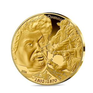 Alexandre Dumas 50€ Gold 1/4 Oz coin – Proof – 2024