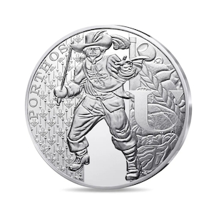 The Three Musketeers – Porthos 10€ Silver coin – Circulating quality – 2024