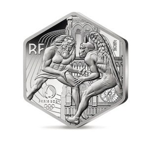 Herb manufacturing - processed: Olympic Games Paris 2024 – 10€ Silver Hexagonal Coin Hercule