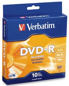 Computer peripherals: Verbatim DVD-R 4.7GB 16x 10 Pack