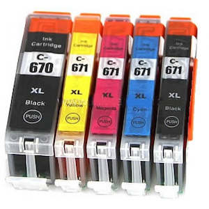 CLI-671XL Compatible Canon Set - 5 Cartridges