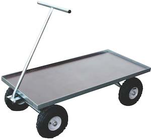 Ketta MFDP1260-Z flat deck 4 x wheel hand trolley with plywood deck 1200 mm long…