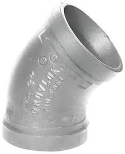 Fittings: T-Rex roll groove elbow 45D galvanised 65 mm 2-1/2 inch